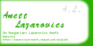 anett lazarovics business card